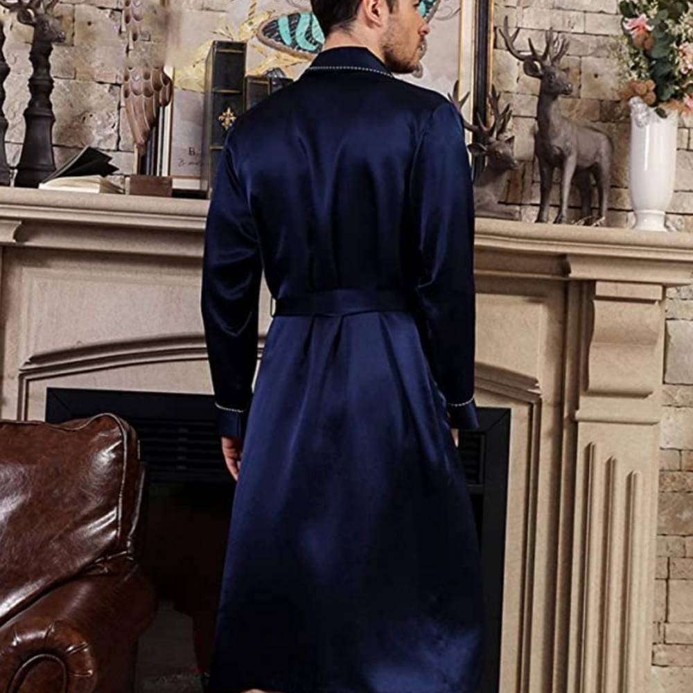 Mens Mulberry Silk Dressing Gown: image 7