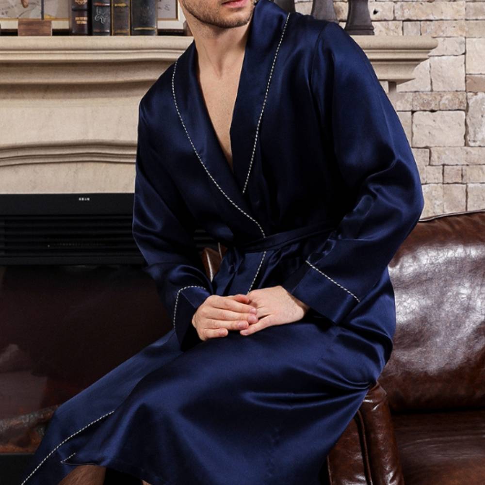 Mens Mulberry Silk Dressing Gown