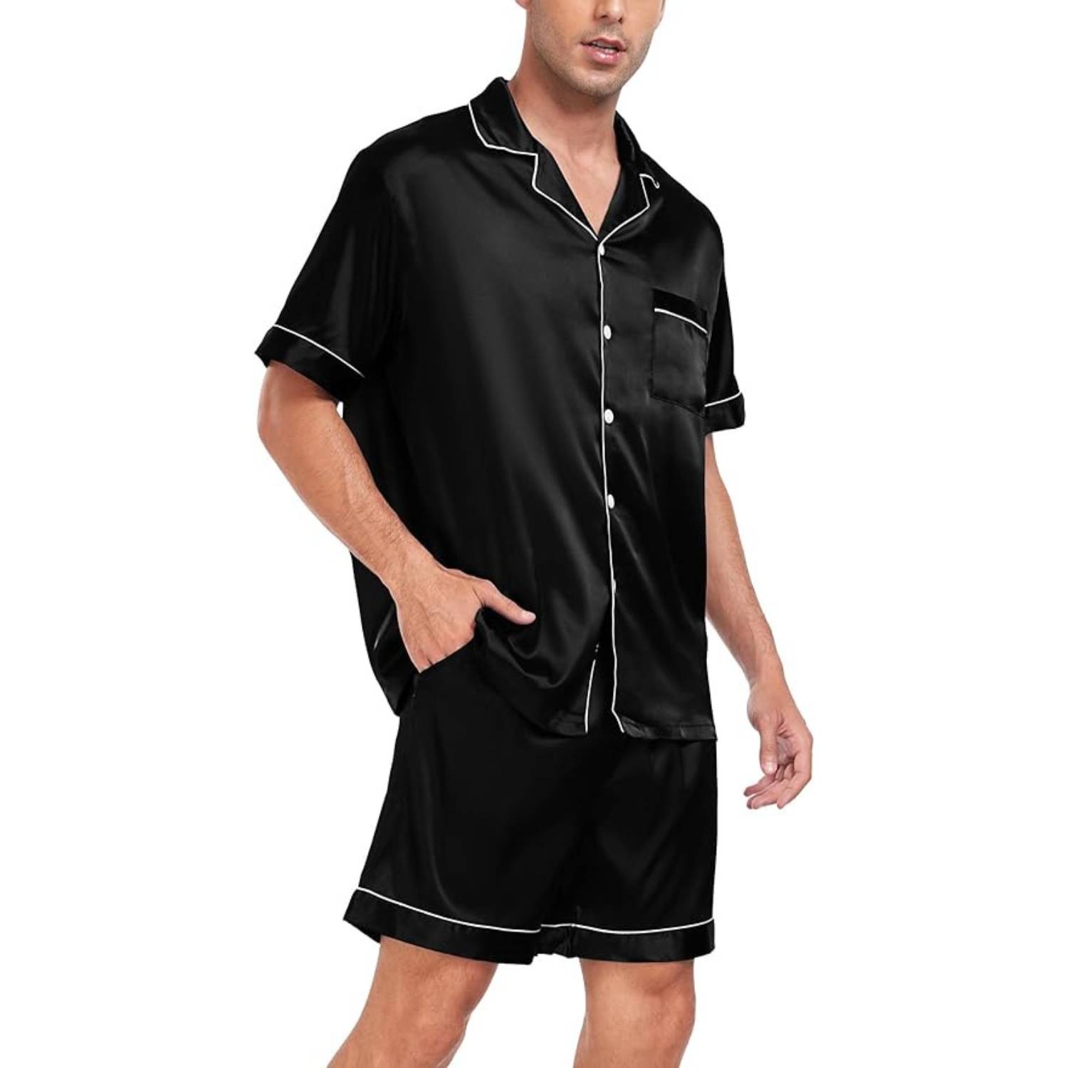 Men's Summer Satin Silk Pyjamas: image 3