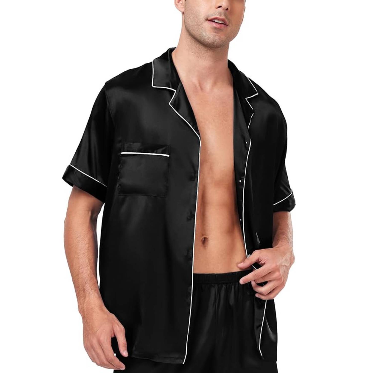 Men's Summer Satin Silk Pyjamas: image 4