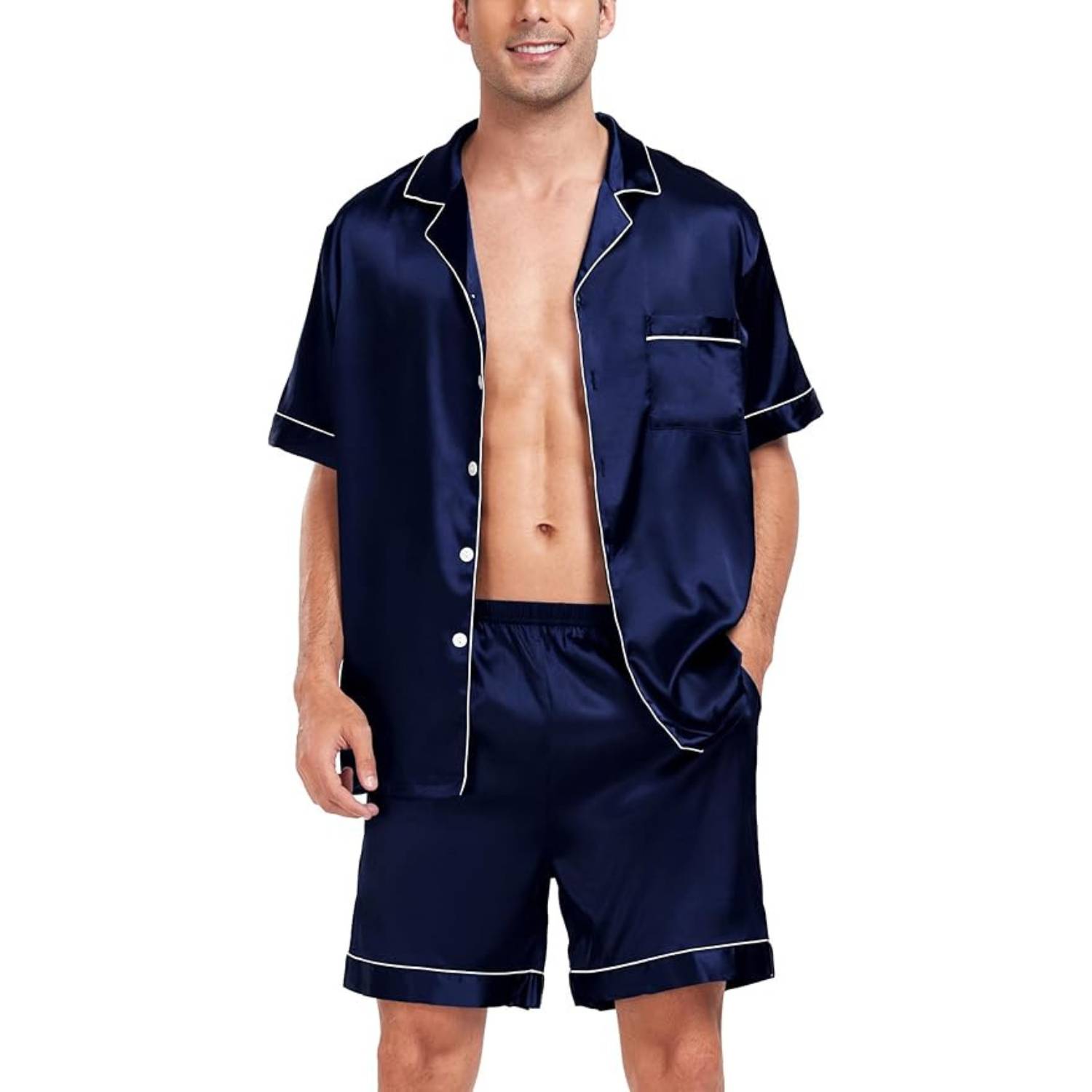 Men's Summer Satin Silk Pyjamas: image 5