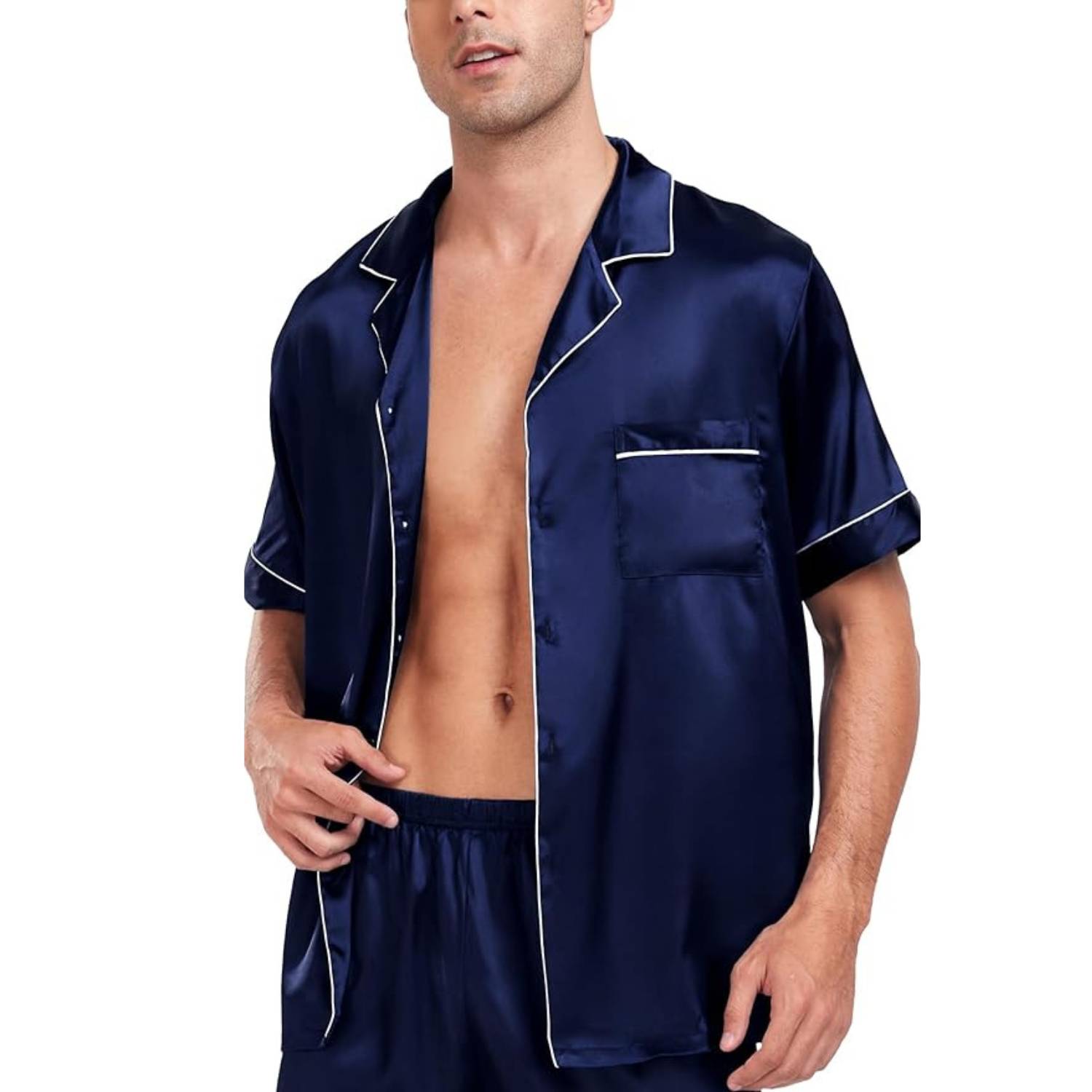 Men's Summer Satin Silk Pyjamas