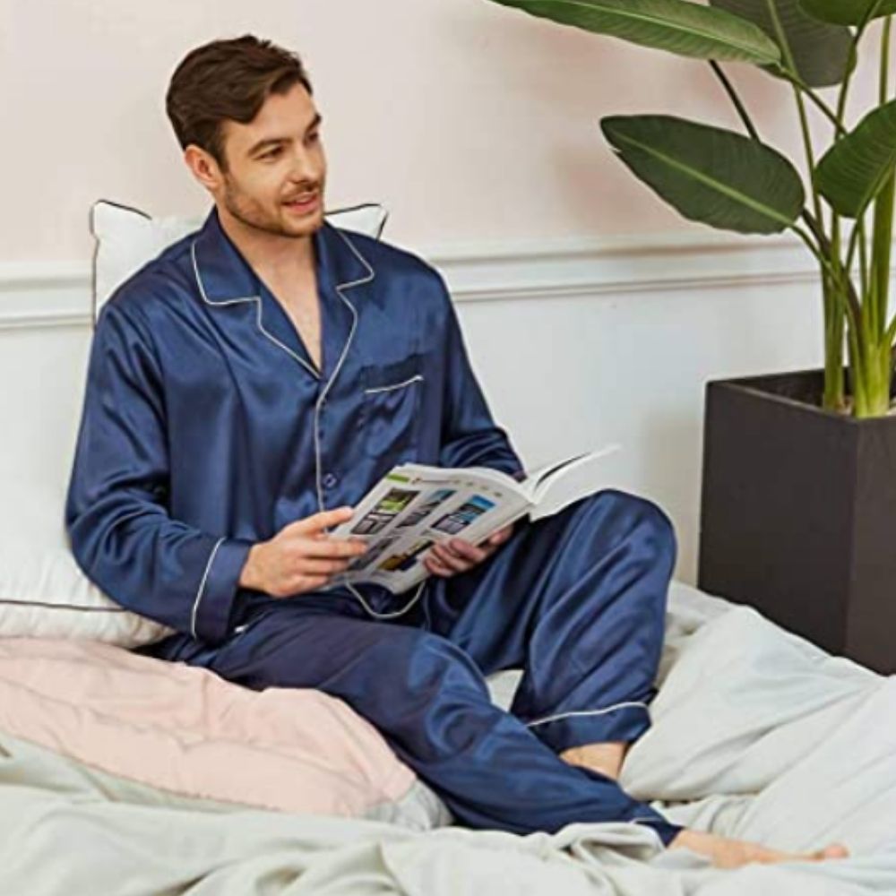 Men's Winter Satin Silk Pyjamas