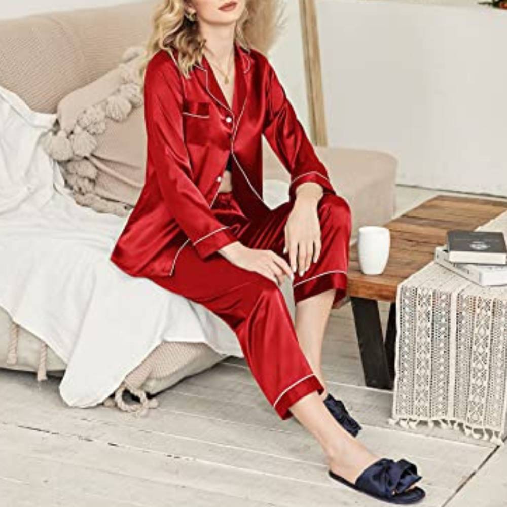 Satin Silk Pyjamas Set: image 6