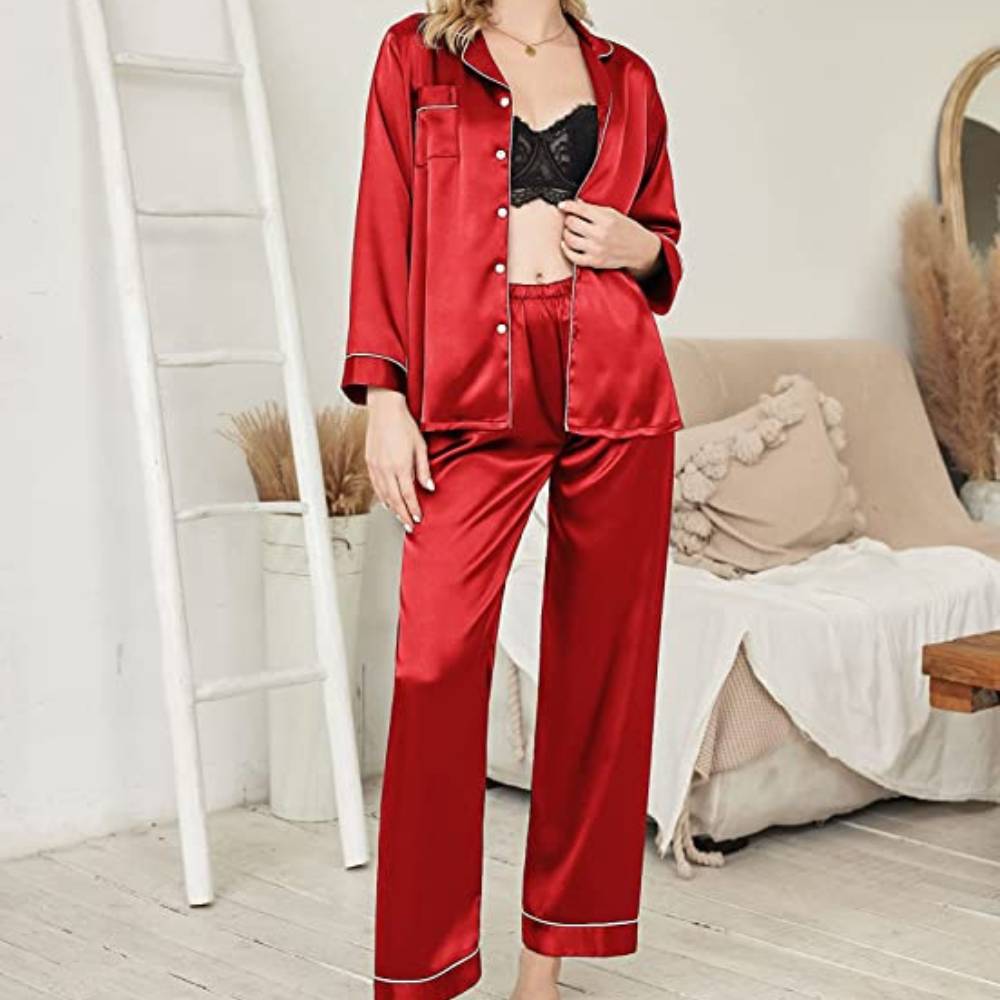 Satin Silk Pyjamas Set: image 7